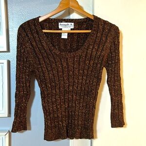 Joseph A. Brown Sparkling Scoop Neck Sweater Size M